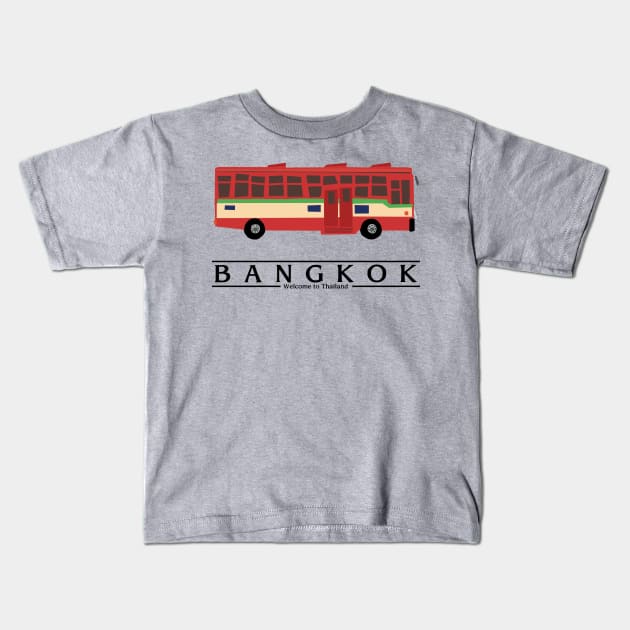 Bangkok Bus Thailand Kids T-Shirt by KewaleeTee